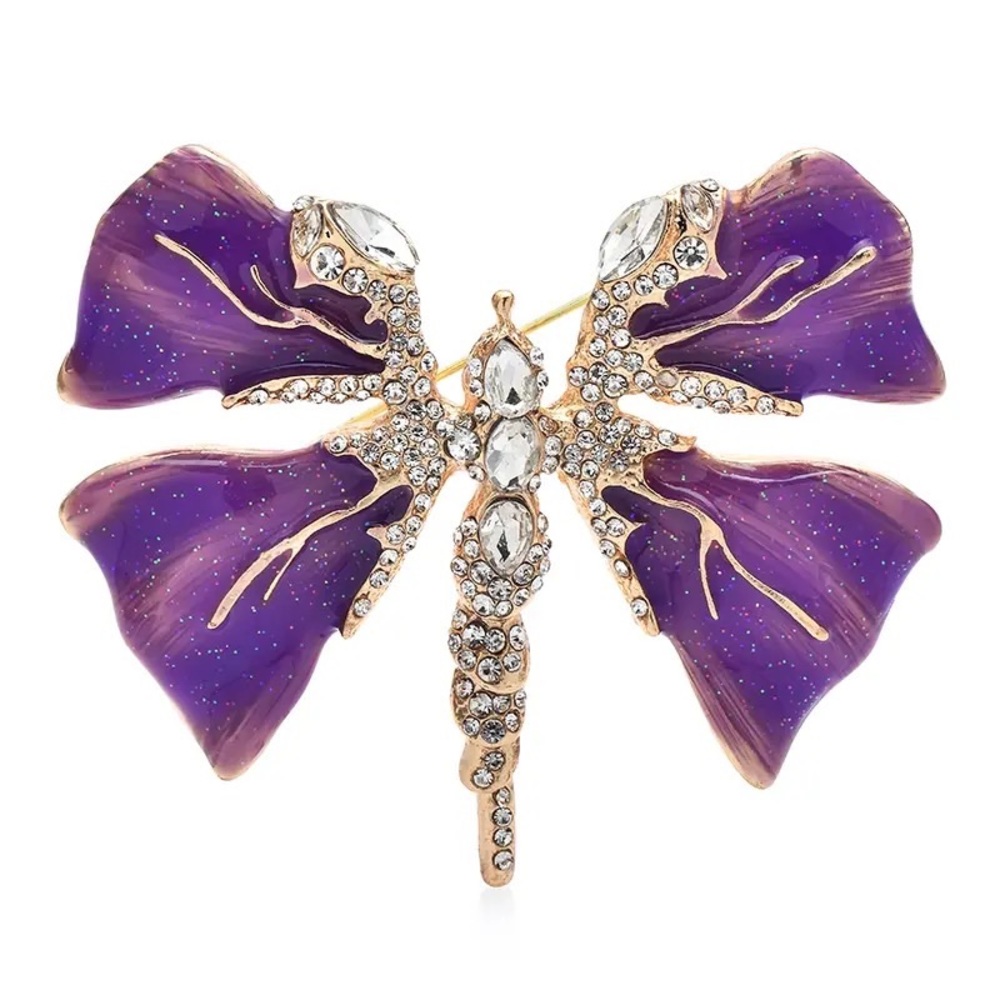 PURPLE ENAMEL BUTTERFLY PIN / BROOCH